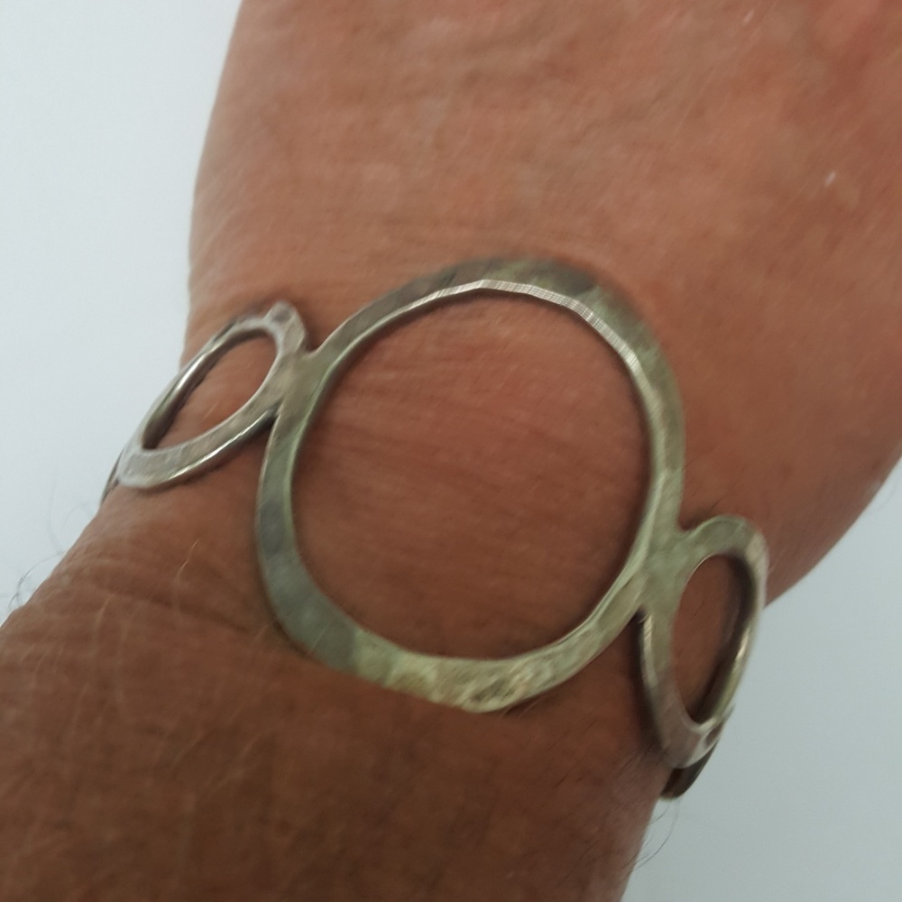 Antique Unisex  Open 925 Sterling Silver Bangle